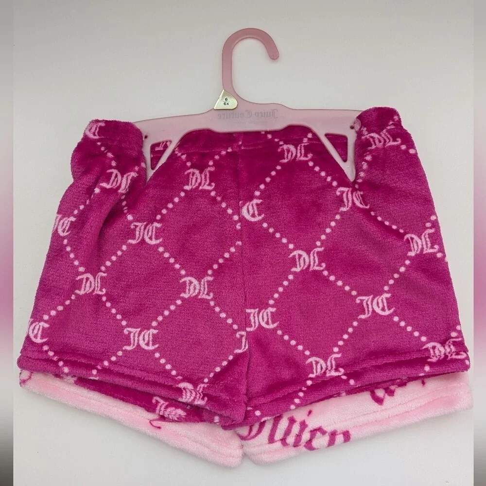 NWT Juicy Girls (6/6X) 2-Pack Fleece Pyjama Bottoms/Boxers/Sleep Set